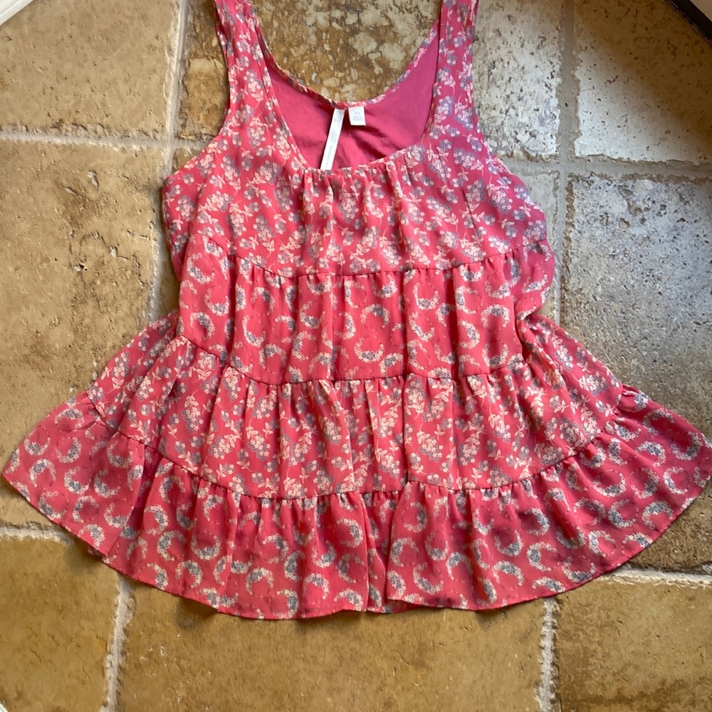 💵3 for $20✅Lauren Conrad xs sleeveless pink floral blouse